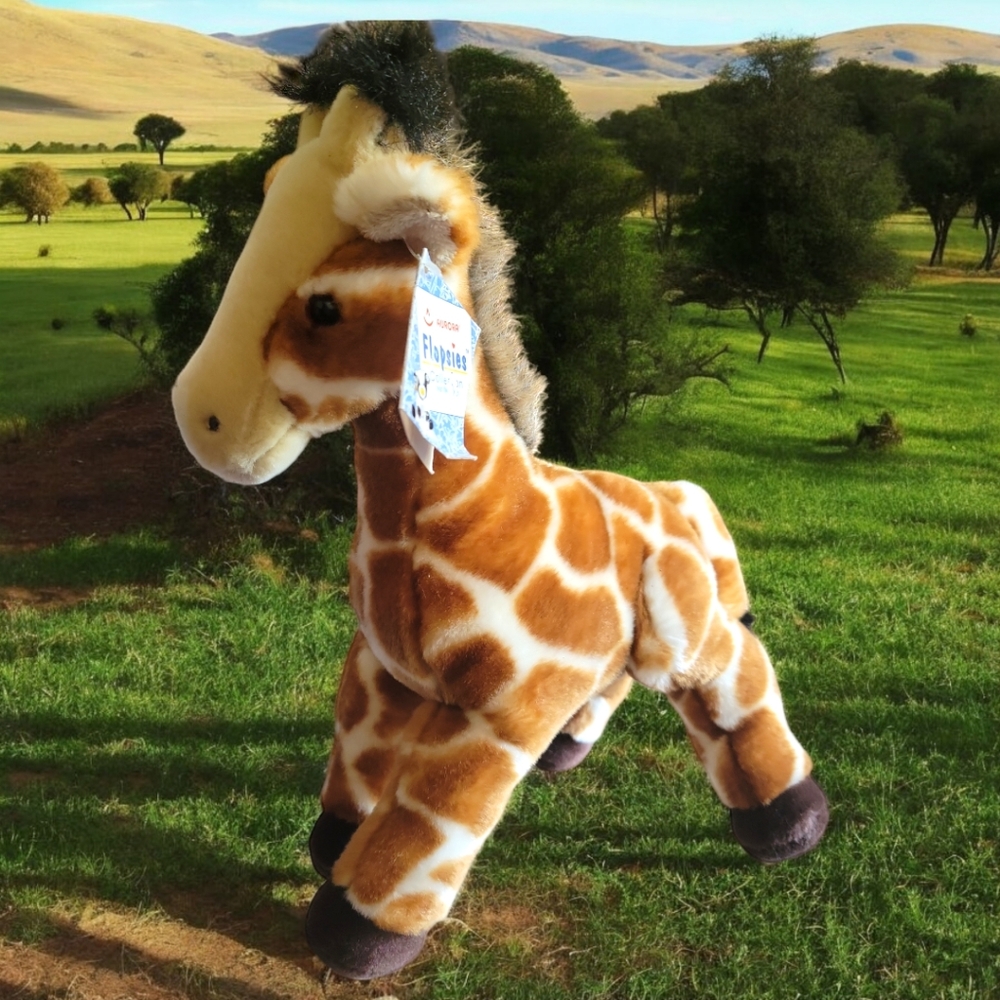 Vtg Zenith Stuffed Plush Giraffe by Aurora Flopsies Bean Filled #06284 Africa